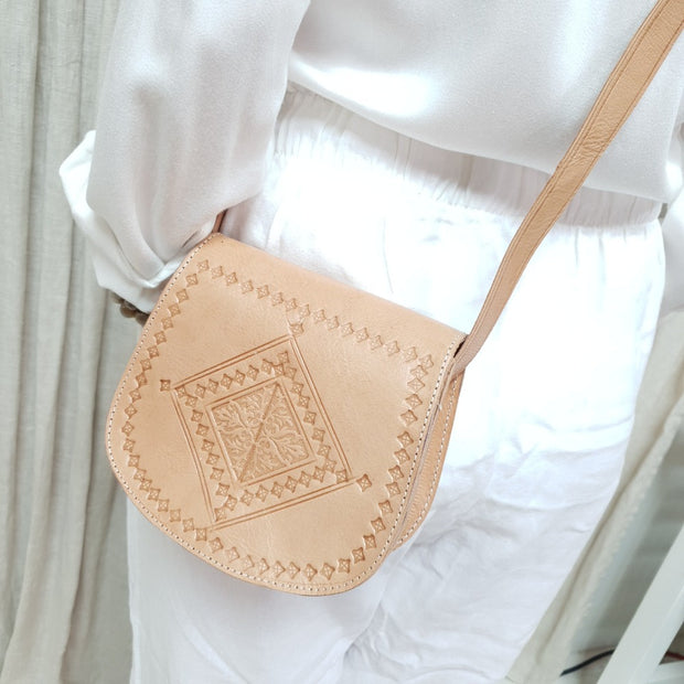 A Little Morocco Leather Bag Fez Beige 