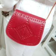 A Little Morocco Moroccan Leather Bag Fez Petite Red Closeup
