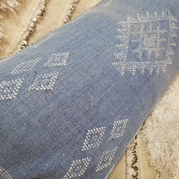 A Little Morocco Cactus Silk King Pillow Chefchaouen Blue Detail