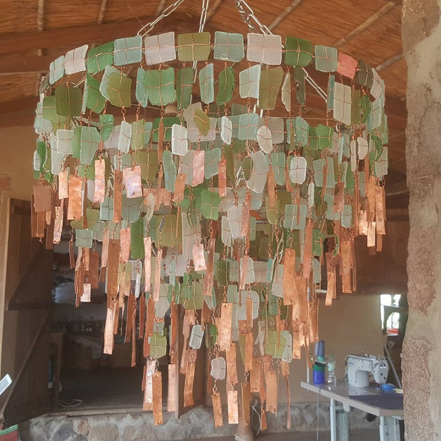 A Little Morocco, Glass and Copper Chandelier Styled