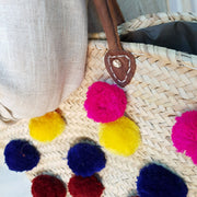 A Little Morocco Moroccan Basket Bag Pompom Brights A Detail