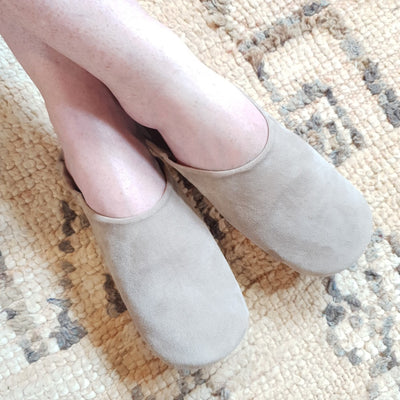 A Little Morocco Babouche Suede Fawn Front