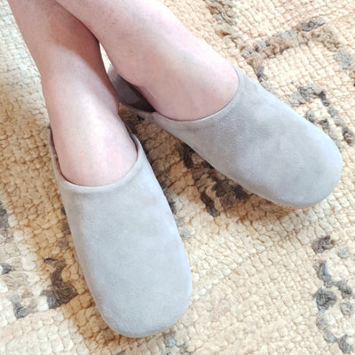 A Little Morocco Babouche Suede Grey Front