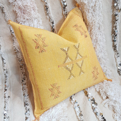 A Little Morocco, Cactus Silk Cushion, 50x50 Mango Mash Front