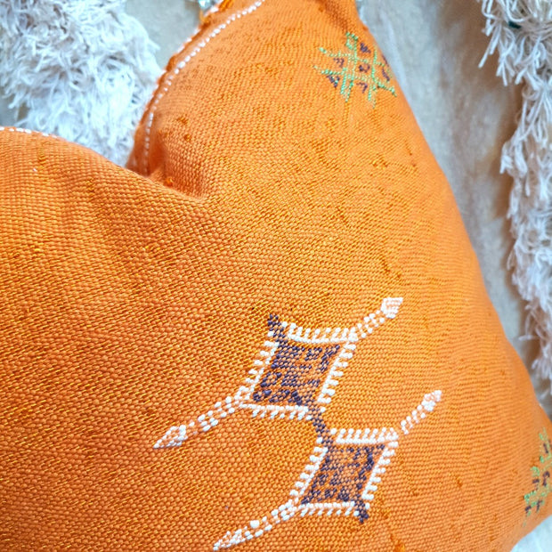 A Little Morocco, Cactus Silk Cushion, 50x50 Orange Juice Closeup