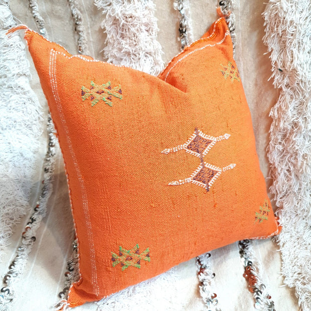A Little Morocco, Cactus Silk Cushion, 50x50 Orange Juice Front