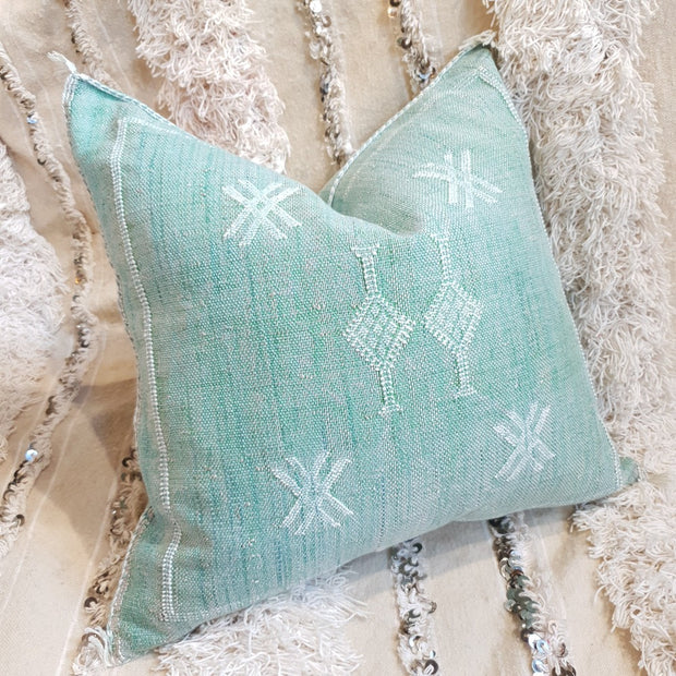 A Little Morocco, Cactus Silk Cushion, 50x50 Spearmint Front