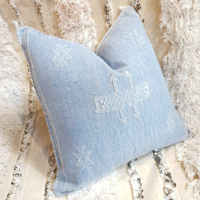 A Little Morocco, Cactus Silk Cushion, 50x50 Denim Wash Front
