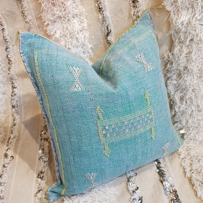 A Little Morocco, Cactus Silk Cushion, 50x50 Mint Tea Front