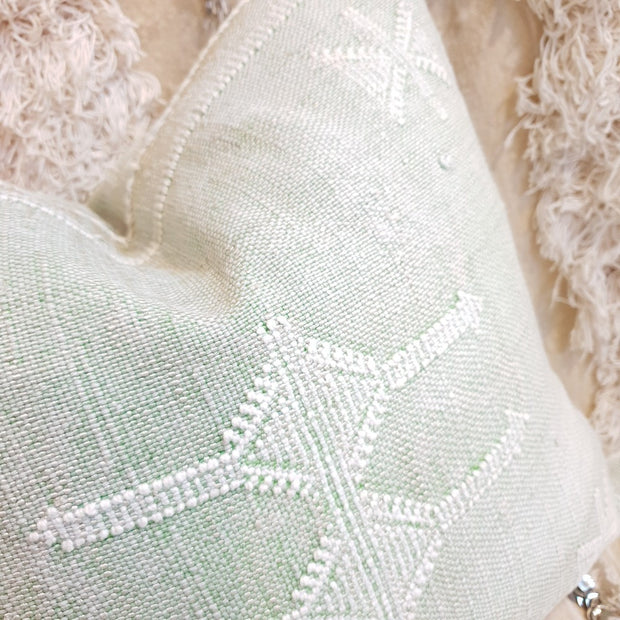 A Little Morocco, Cactus Silk Cushion, 50x50 Minty Closeup