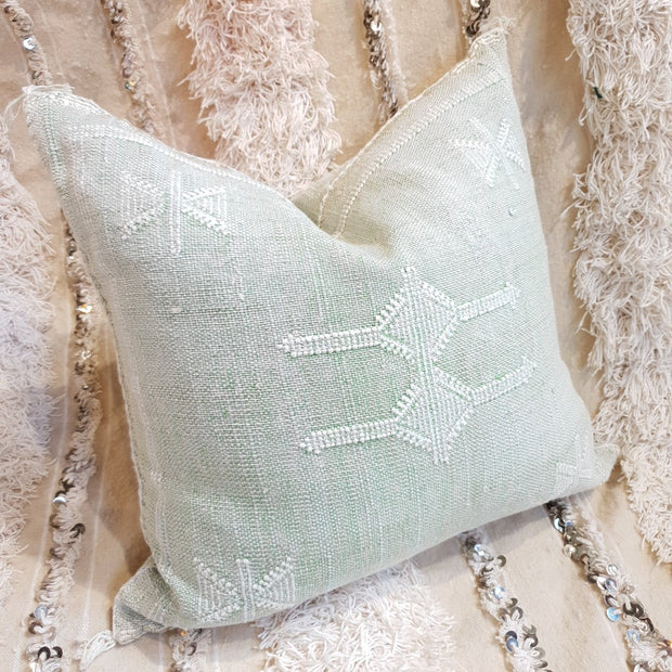 A Little Morocco, Cactus Silk Cushion, 50x50 Minty Front