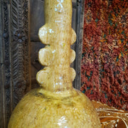 A Little Morocco, Tamegroute Ochre Tall Necked Vase Closeup