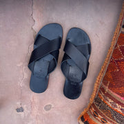 a little morocco leather sandals black styled