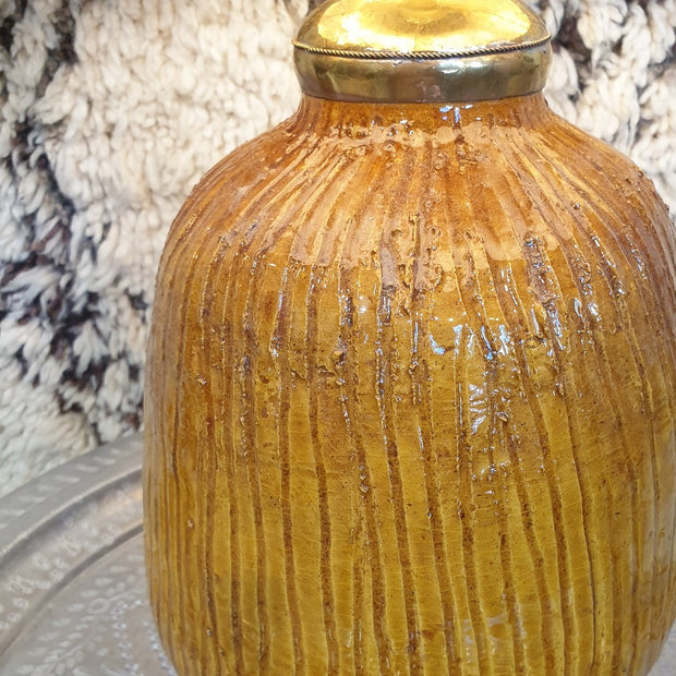 A Little Morocco, Tamegroute Table Lamp, Ochre Closeup