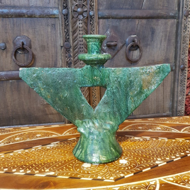 a little morocco, tamegroute winged candelabra green
