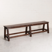 A Little Morocco Vintage Indian Waxed Teak Bench Full