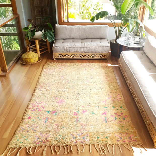 A Little Morocco, Vintage Moroccan Rug, Amina in Pale Pastel Tones Front