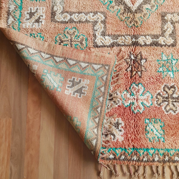 A Little Morocco, Vintage Moroccan Rug, Chima, Large Earthy Toned Rug, Corner