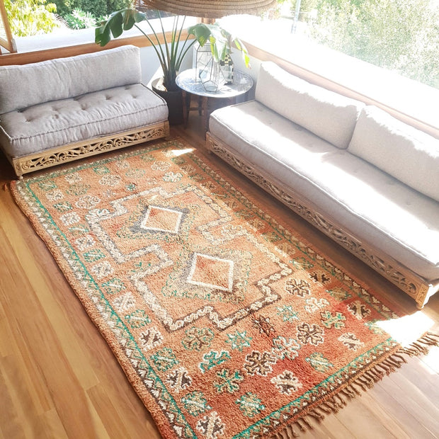 A Little Morocco, Vintage Moroccan Rug, Chima, Large Earthy Toned Rug, Styled