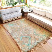 A Little Morocco, Vintage Moroccan Rug, Nora with earthy tones and teal, Styled