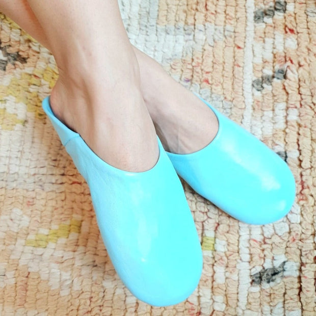 A Little Morocco, Babouche slippers, Powder Blue