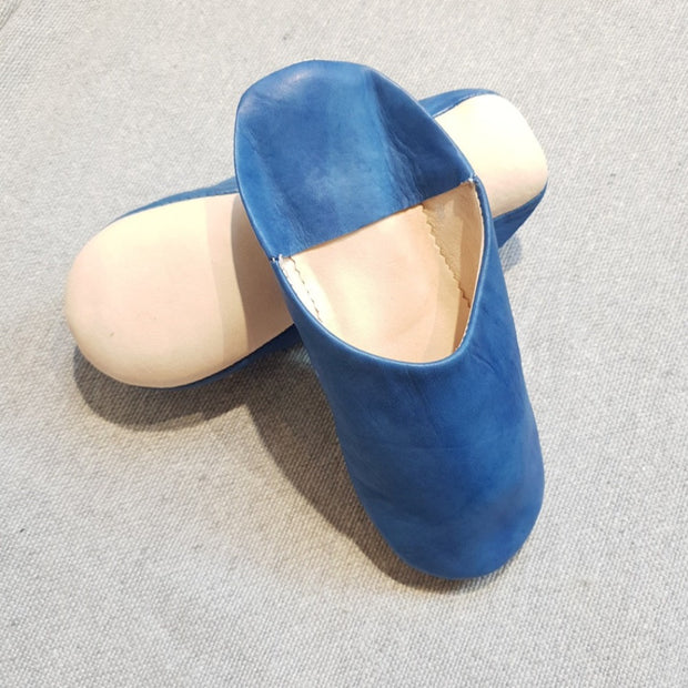 A Little Morocco, Babouche slippers, Denim Side View