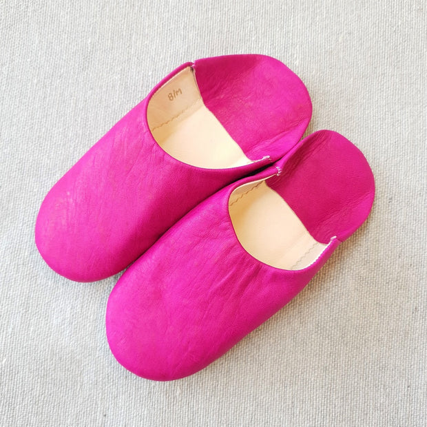 A Little Morocco, Babouche Slippers, Fuscia,, Front