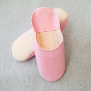 A Little Morocco, Babouche Slippers made with genuine leather in Pink, layered view
