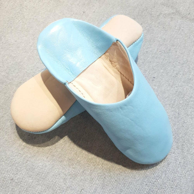A Little Morocco, Babouche slippers, Powder Blue Side View