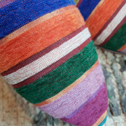 A Little Morocco, Babouche Shoes Velvet Stripes Closeup