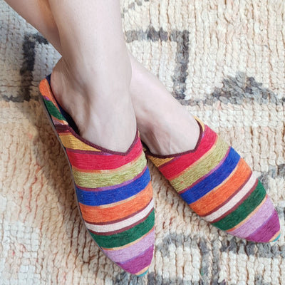 A Little Morocco, Babouche Shoes Velvet Stripes Styled