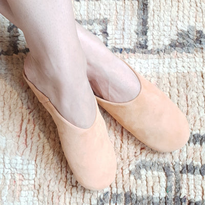 A Little Morocco, Suede Babouche Peach Styled Image