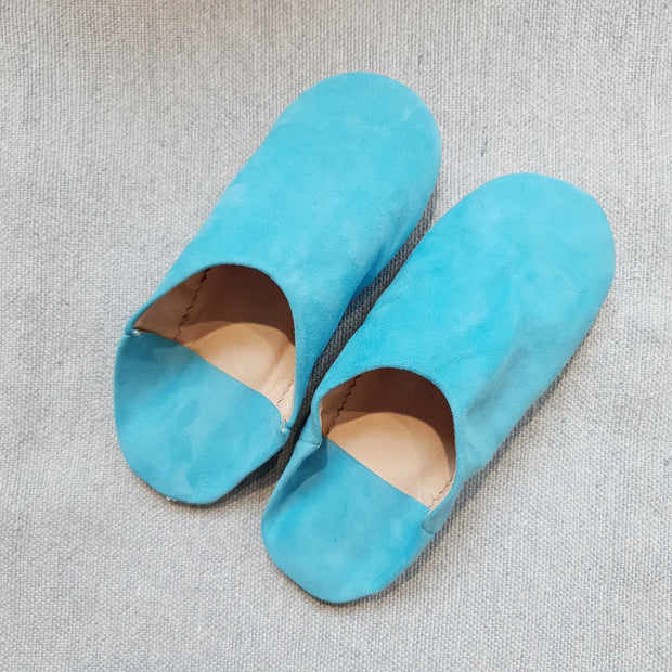 Babouche Slippers - Suede Turquoise