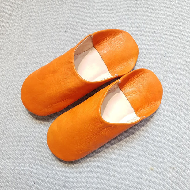 A Little Morocco, Babouche slippers, Tangerine Top View