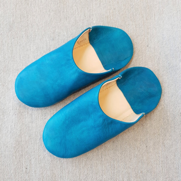 A LIttle Morocco, Babouche Slippers Teal, fronts