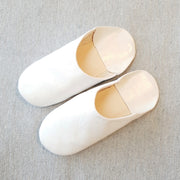 A Little Morocco, Babouche Slippers, White, Fronts