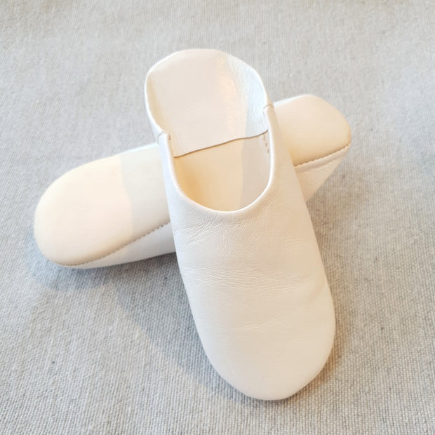 A Little Morocco, Babouche Slippers, White, Layered