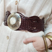 A Little Morocco, Leather Belts Cascade Brown Closeup