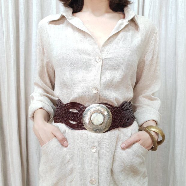 A Little Morocco, Leather Belts Cascade Brown Front