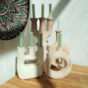 A Little Morocco, Unglazed Double Footed Candle Holder Group View