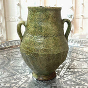 A Little Morocco, Green Tamegroute, Handled Vase, Front