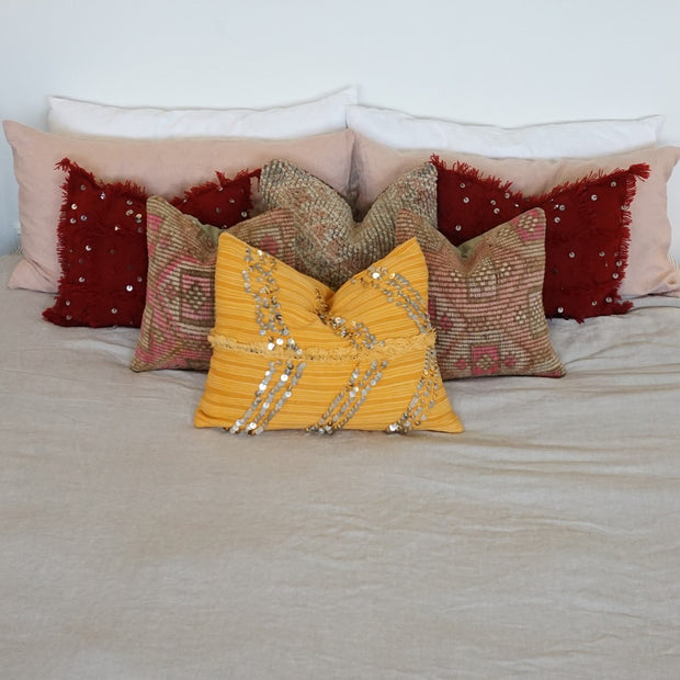 A Little Morocco, Handira Cushion Ginger Bolster Styled