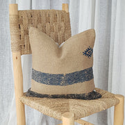 Vintage Tukish Kilim Rug Cushion, Lumbar Turkish Cushion in Neutral Colours