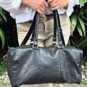 A Little Morocco, Moroccan Leather Bag, Hassan Weekender Black full