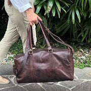 A Little Morocco, Moroccan Leather Bag, Hassan Weekender Brownfull