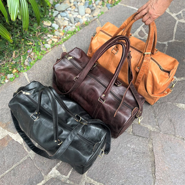 A Little Morocco, Moroccan Leather Bag, Hassan Weekender Grouping