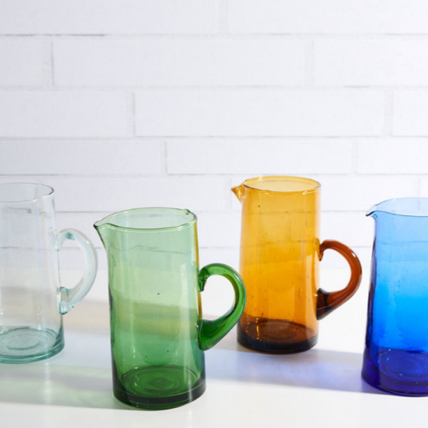 Moroccan Beldi Glass Jug, 4 colours moroccan glass pitcher