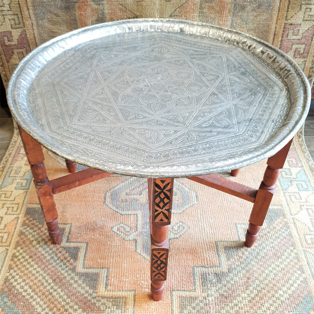A Little Morocco, Moroccan Tray Table Silver and large