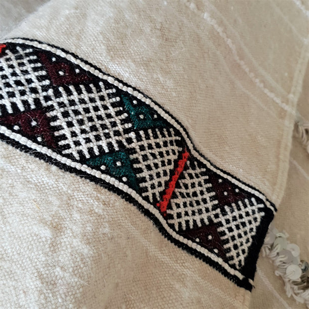 A Little Morocco, Vintage Moroccan Wedding Blanket, Handira Angel Kisses Berber Bands