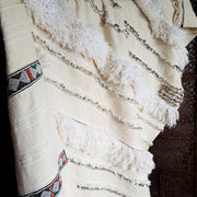 A Little Morocco, Vintage Moroccan Wedding Blanket, Handira Angel Kisses closeup